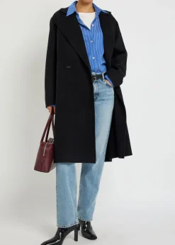 Iconic double-breasted wool coat