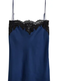 Iconic lace-trimmed satin top