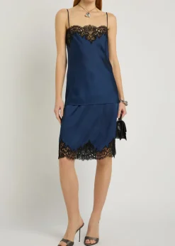 Iconic lace-trimmed satin top