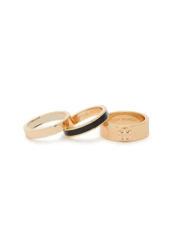 Icon 18kt gold-plated rings - set of three