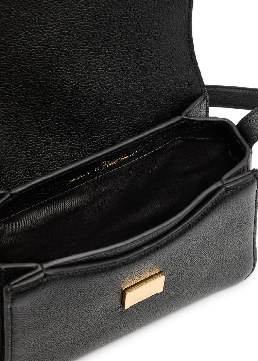 ID pebbled leather shoulder bag