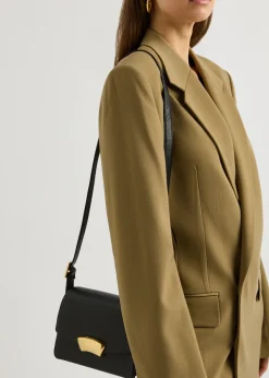 ID pebbled leather shoulder bag