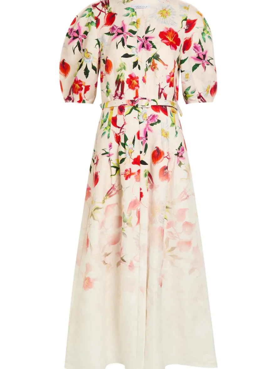 Ignis belted floral-print linen midi dress