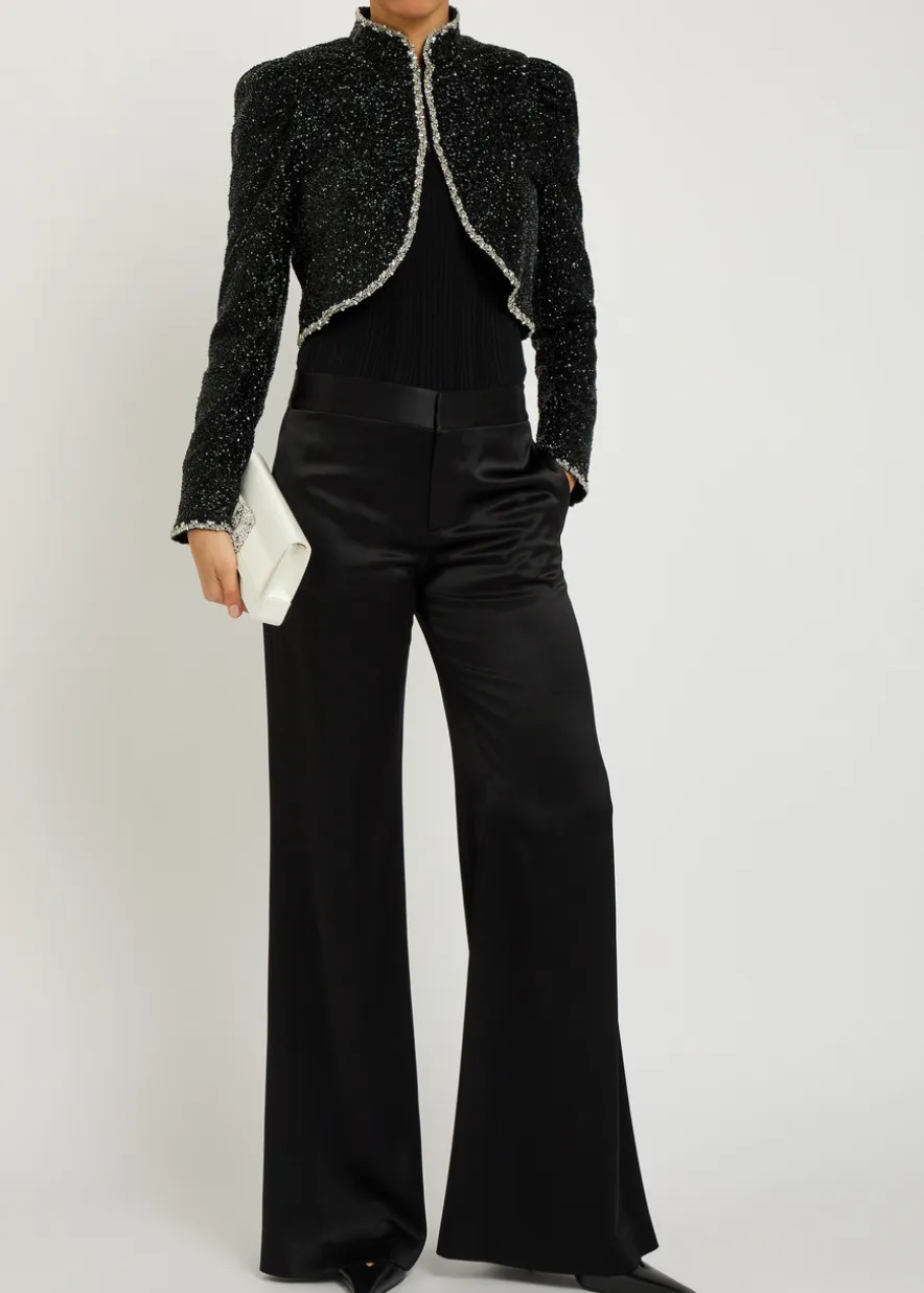 Ilaria embellished crepe cropped jacket