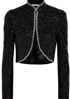 Ilaria embellished crepe cropped jacket