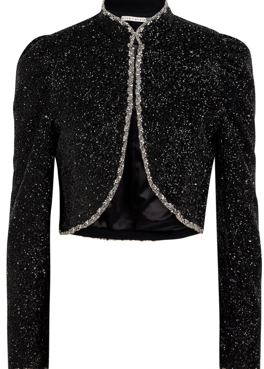 Ilaria embellished crepe cropped jacket