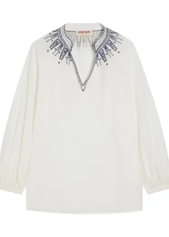 Illizia embroidered cotton-blend blouse