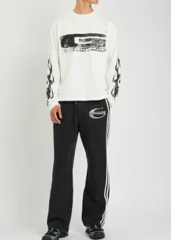 Imperial logo striped cotton sweatpants
