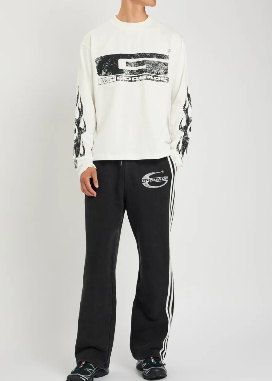 Imperial logo striped cotton sweatpants