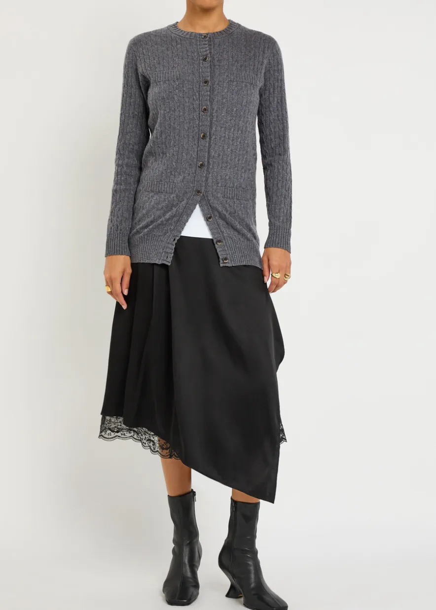 Inda cable-knit cashmere cardigan