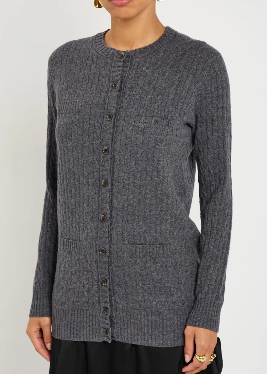 Inda cable-knit cashmere cardigan