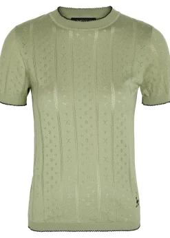 Indiana pointelle-knit cotton T-shirt