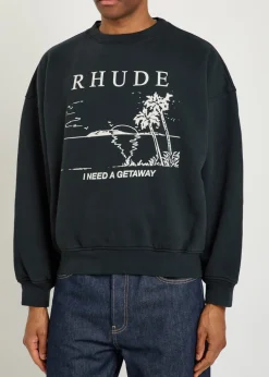 I Need A Getaway printed cotton sweatshirt
