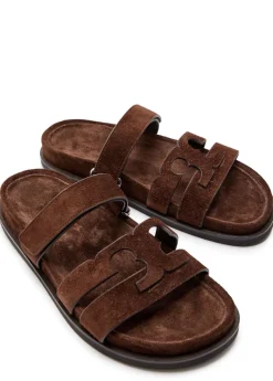 Ines Sport brushed suede sliders