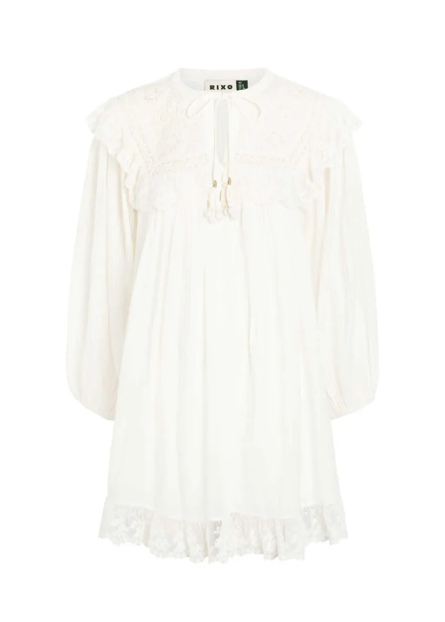 Inez embroidered cotton mini dress