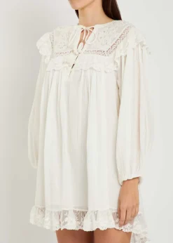 Inez embroidered cotton mini dress