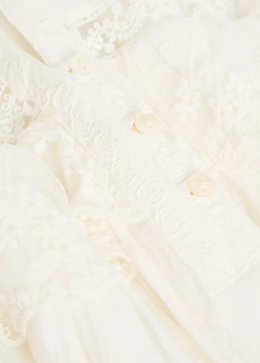 Inez embroidered cotton mini dress