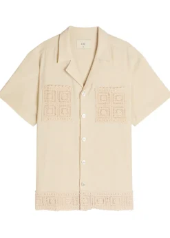 Inigo crochet cotton-blend shirt