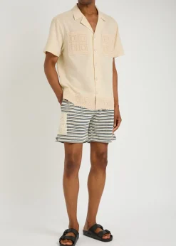 Inigo crochet cotton-blend shirt