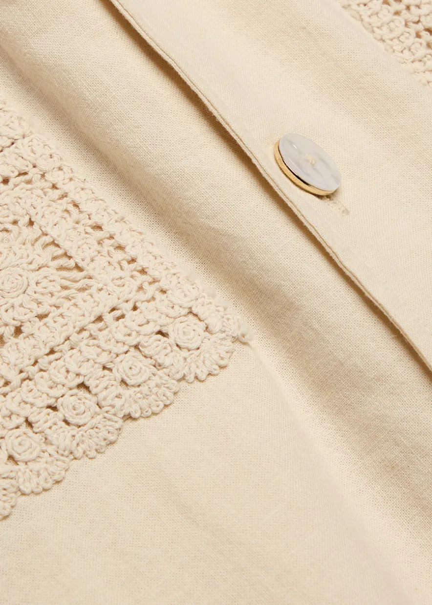 Inigo crochet cotton-blend shirt