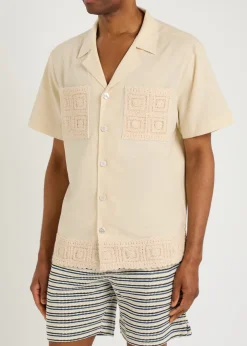 Inigo crochet cotton-blend shirt