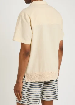 Inigo crochet cotton-blend shirt