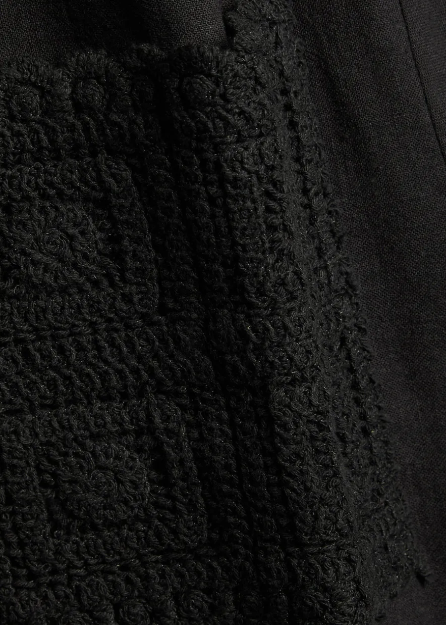 Inigo crochet-trim cotton and linen-blend shirt