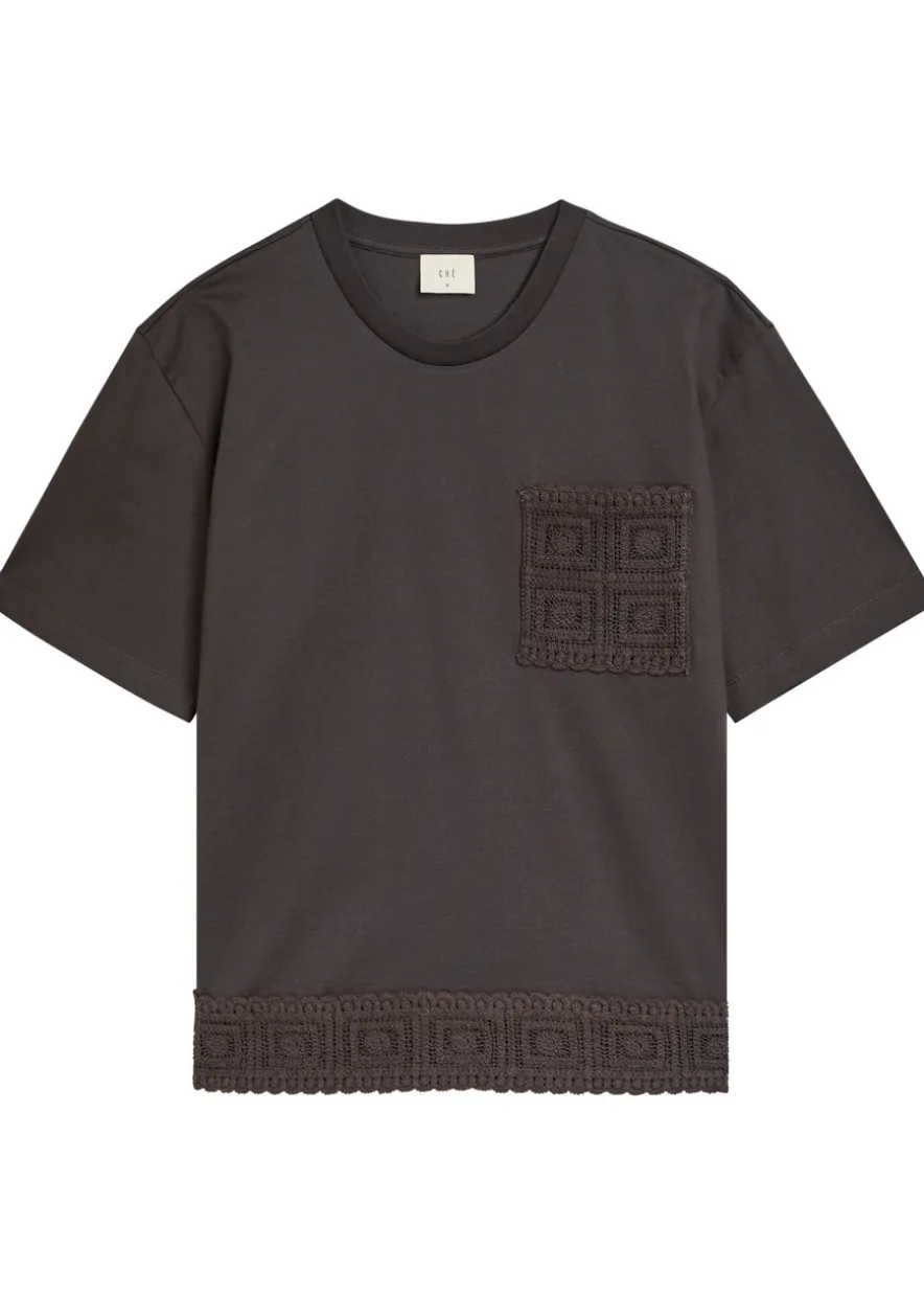 Inigo crochet-trimmed cotton T-shirt
