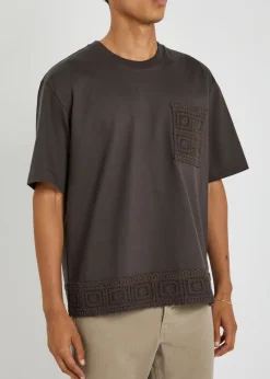 Inigo crochet-trimmed cotton T-shirt