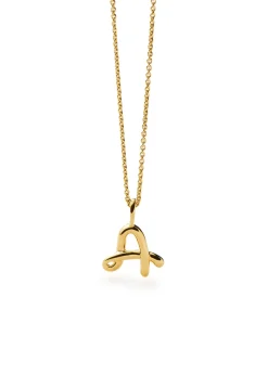 Initial A mini 18kt gold vermeil necklace