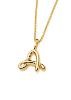 Initial A mini 18kt gold vermeil necklace
