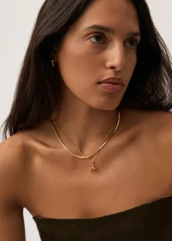 Initial A mini 18kt gold vermeil necklace