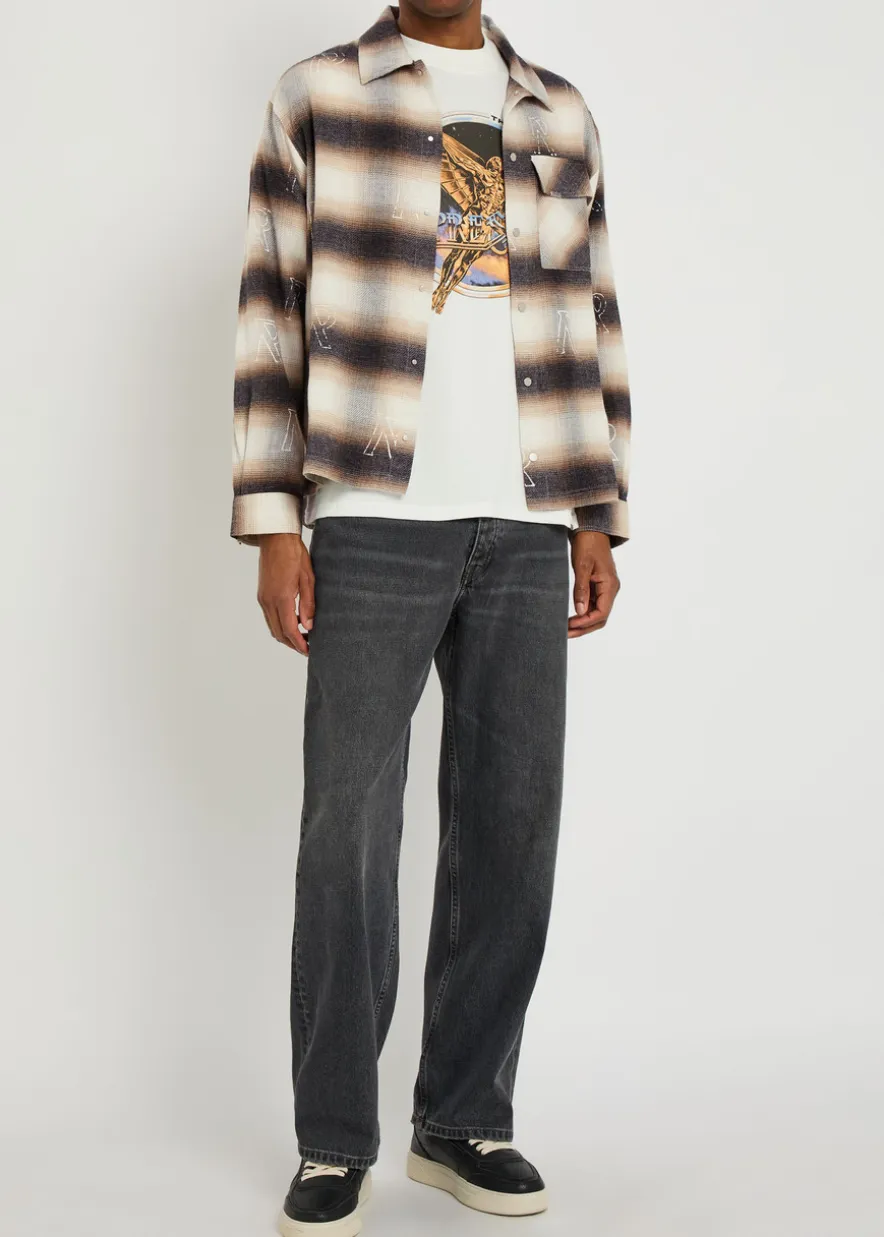 Initial plaid flannel shirt
