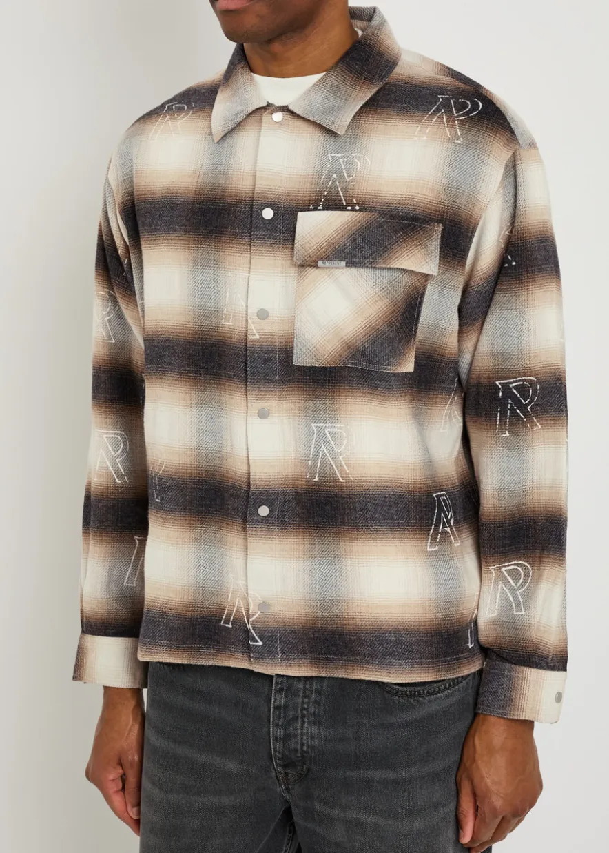 Initial plaid flannel shirt
