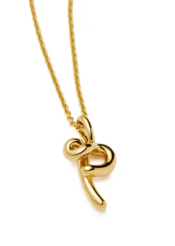 Initial P mini 18kt gold vermeil necklace