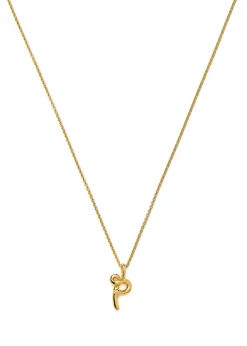 Initial P mini 18kt gold vermeil necklace
