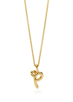 Initial P mini 18kt gold vermeil necklace