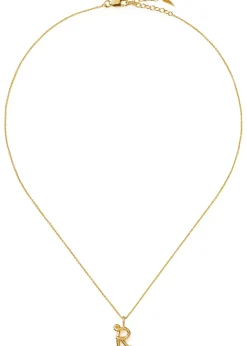 Initial R mini 18kt gold vermeil necklace