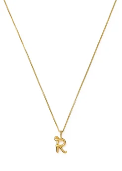 Initial R mini 18kt gold vermeil necklace