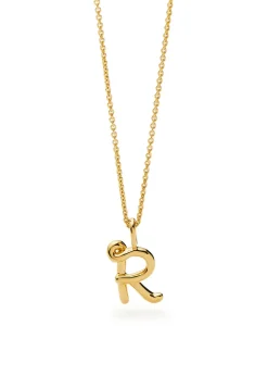 Initial R mini 18kt gold vermeil necklace