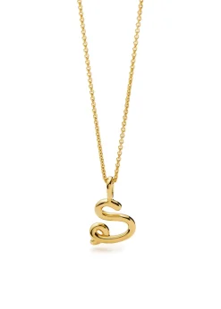 Initial S mini 18kt gold vermeil necklace