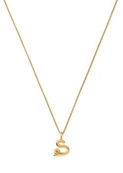 Initial S mini 18kt gold vermeil necklace