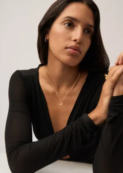 Initial S mini 18kt gold vermeil necklace