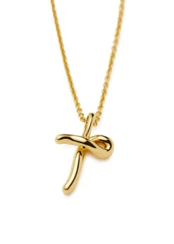Initial T mini 18kt gold vermeil necklace