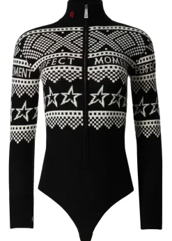 Intarsia-knit merino wool bodysuit