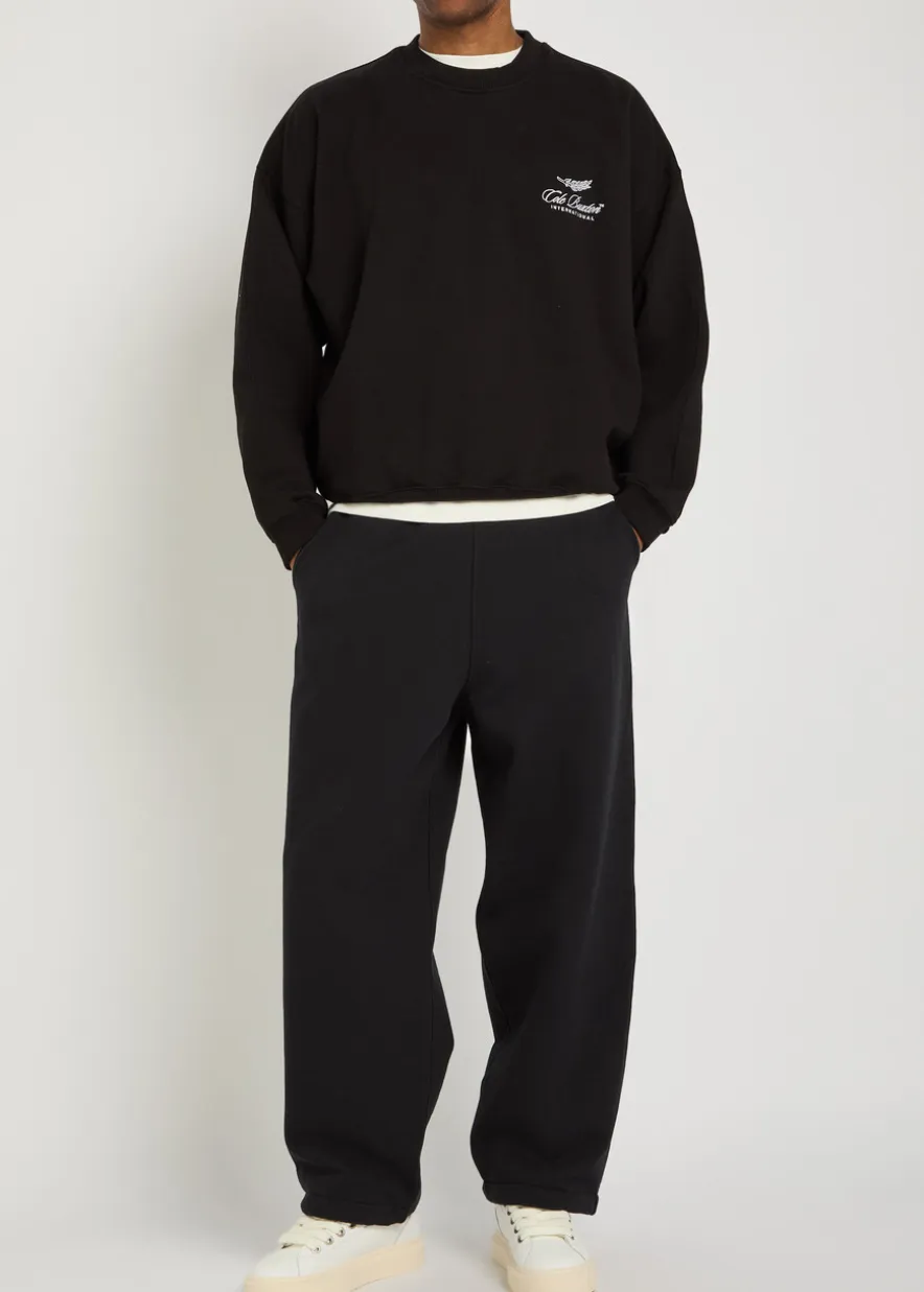 International logo-embroidery cotton sweatshirt