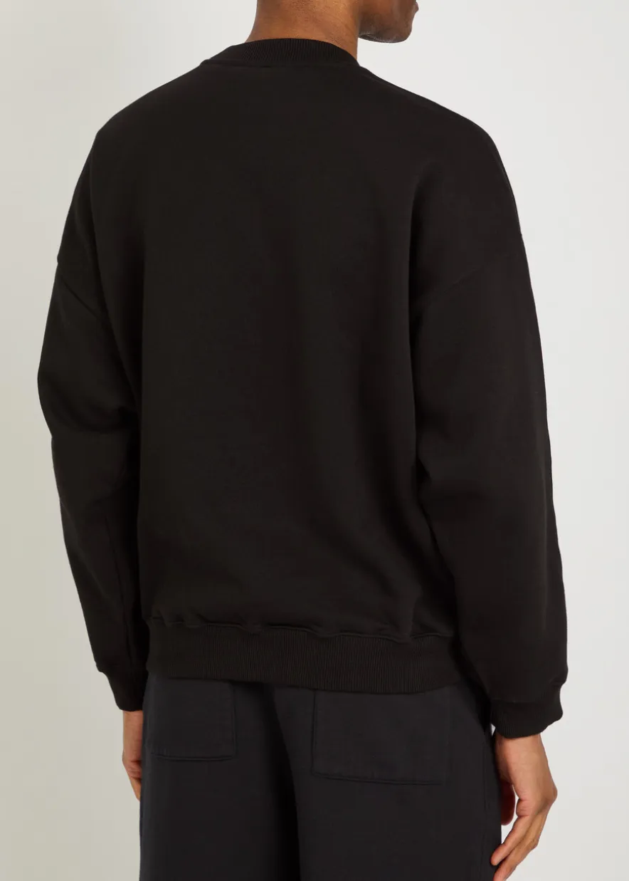 International logo-embroidery cotton sweatshirt