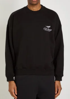 International logo-embroidery cotton sweatshirt