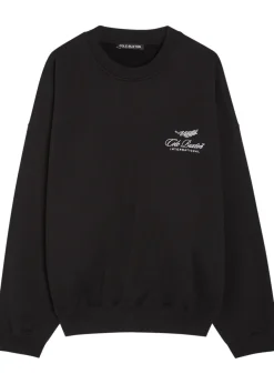 International logo-embroidery cotton sweatshirt