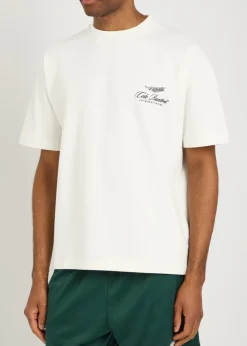 International logo-embroidery cotton T-shirt